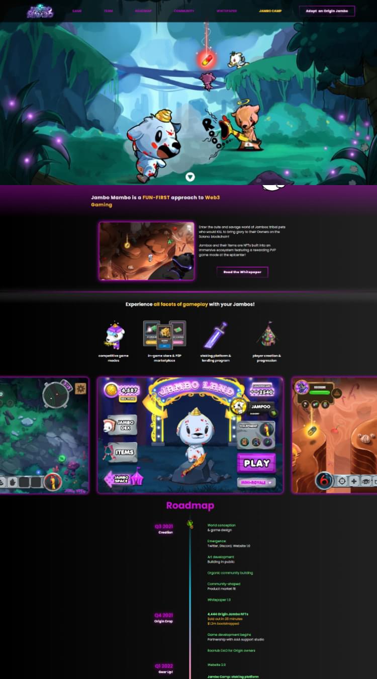 Jambo Mambo: Web3 Gaming Website
